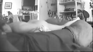 Hubby captures wife who doesn't know she is caught masturbating in bed
