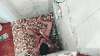 Father sets up a spy camera in shower and catches his daughter masturbating