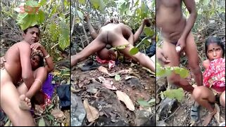 Indian XXX porn Desi village couple caught fucking in jungle
