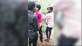 Indian Porn, Desi Lovers hiding in jungle caught by brother in law