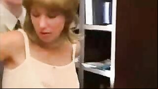 Young boss testing sexual XXX skills of his new mature secretary