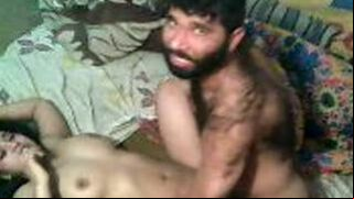Hairy Pakistani dude pounds cute shaved pussy of slender Arab mom