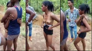 Viral Desi XXX MMS! Villagers caught couple lovers fucking in the bush