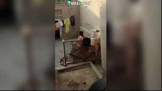 A leaked video as сurvy village Bhabhi nude bathing outdoor goes viral