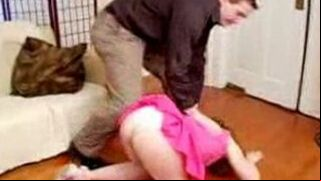 Mad Boy Spanks Teen Girl's Ass, 19-year-old male punishes 18-year-old female.