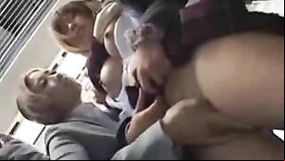 Japanese Lesbians Finger Each Other on Train