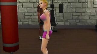 Sims hottie makes him climax with her fuck ready body at the local gym