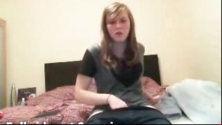 Awkward stepsister masturbates in a hot IP cam movie with real orgasms