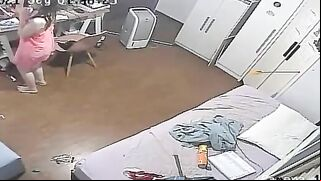 IP cam movie showing a phat assed European sister who just loves teasing
