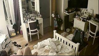 Redheaded hottie featured in IP cam porn movie with lots of kinky teasing