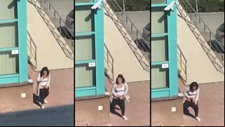 Sexy Hottie Student Caught Masturbating Outdoors at University Backyard
